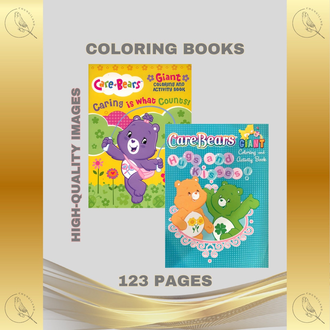 Vintage Care Bears Coloring Books Set 123 Pages Printable PDF Instant ...