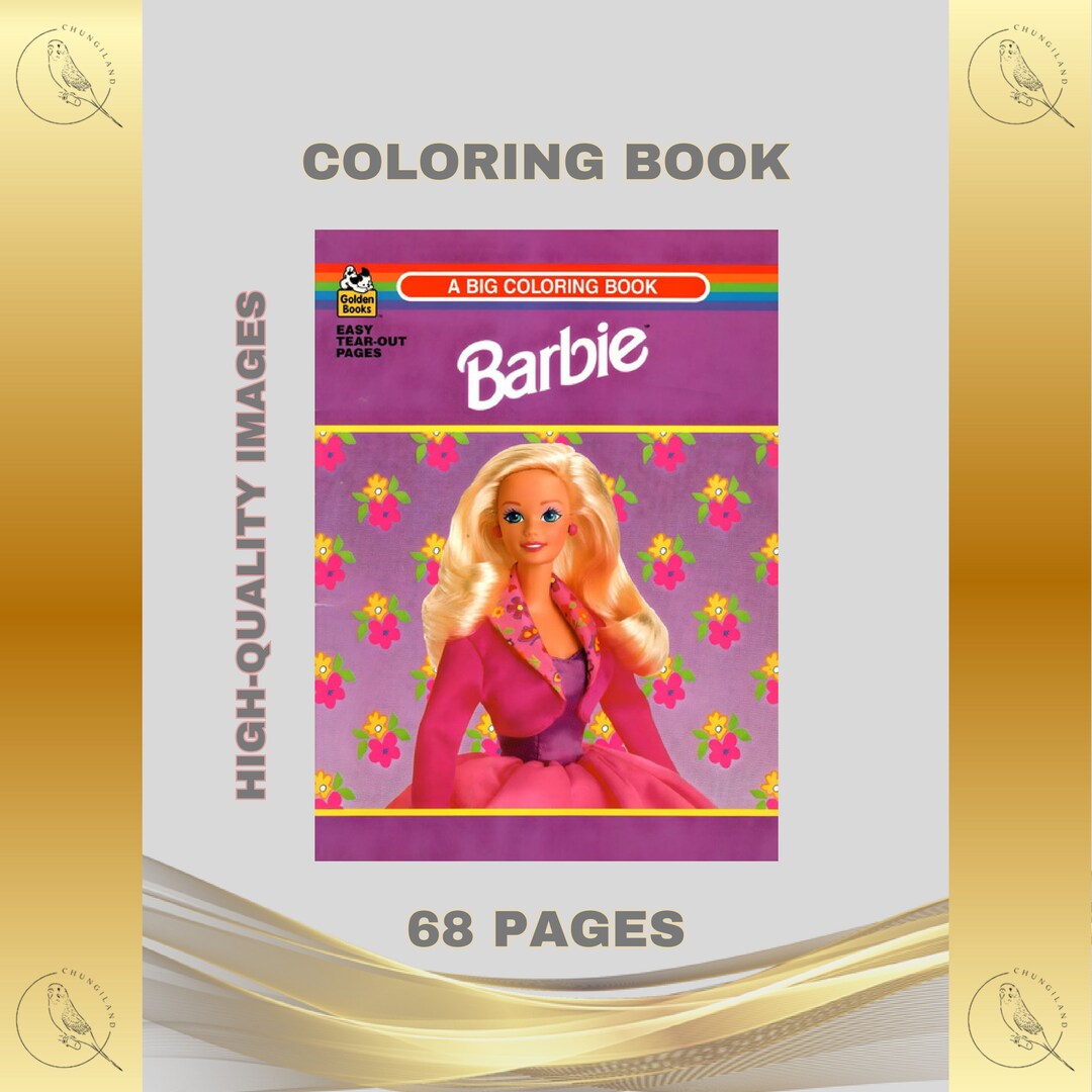 Vintage Barbie Coloring Book Printable PDF Instant Digital Download ...