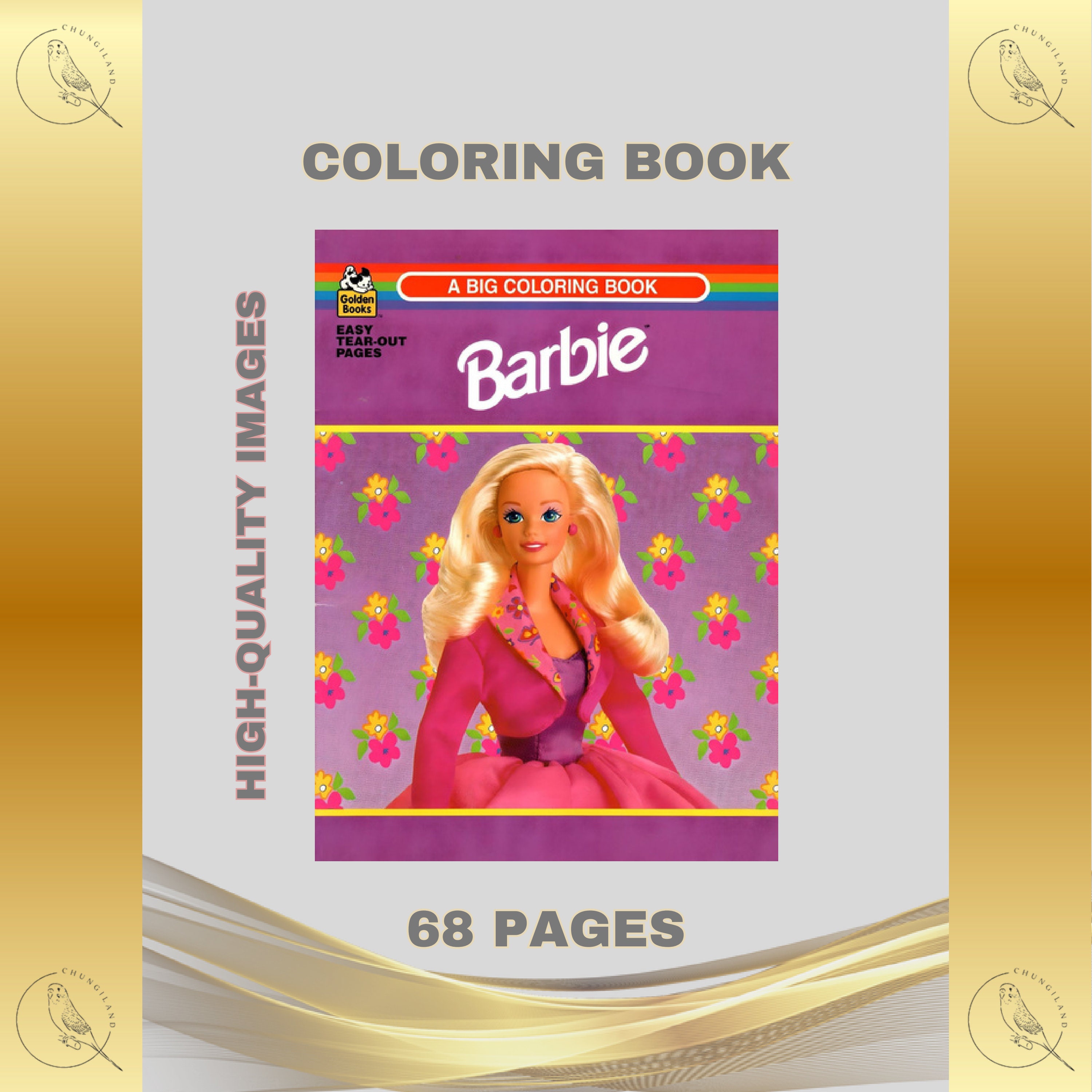 Vintage Barbie Coloring Book Printable PDF Instant Digital Download ...