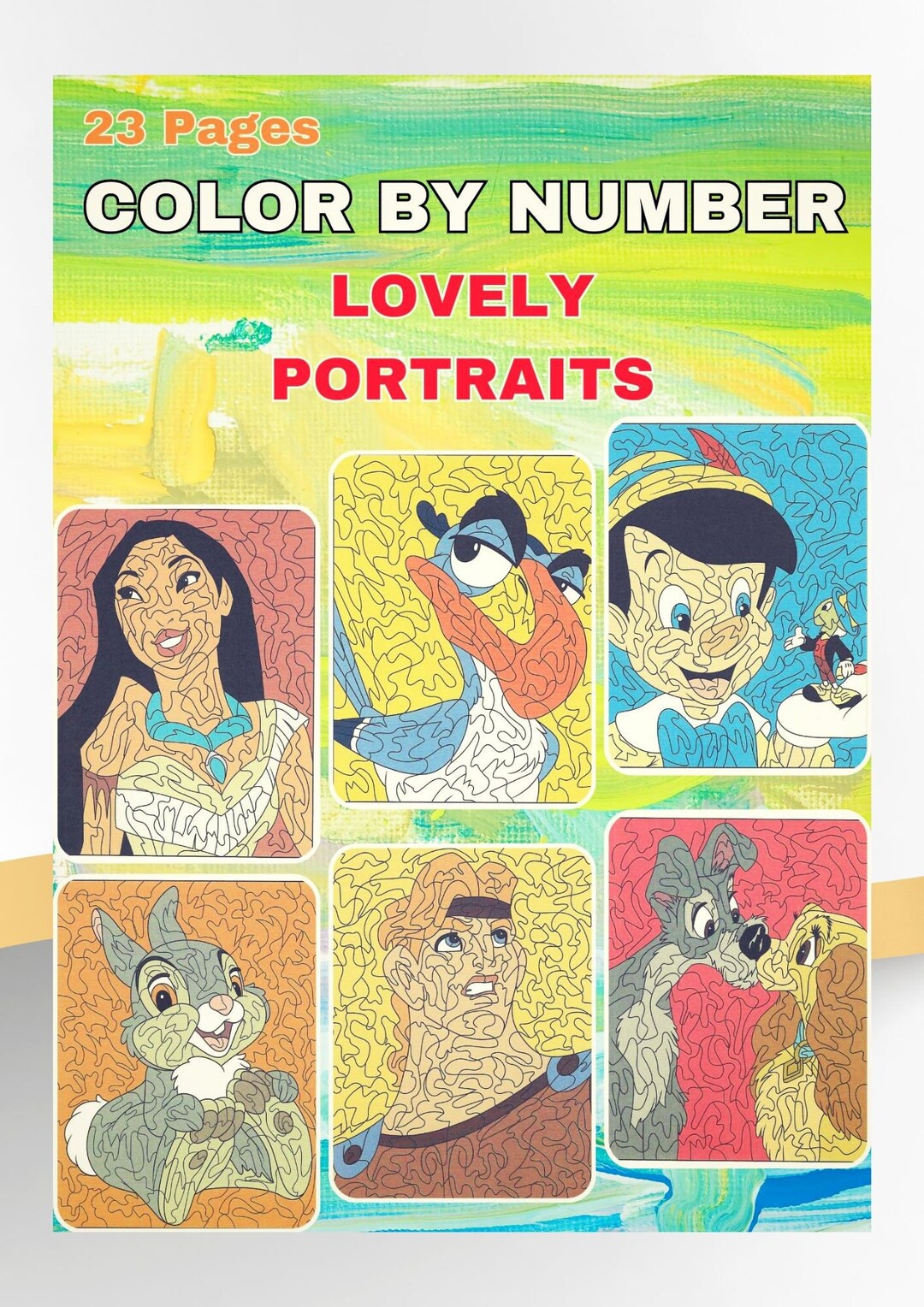 Coloring Book Color by Number Portraits Printable PDF Instant Digital ...