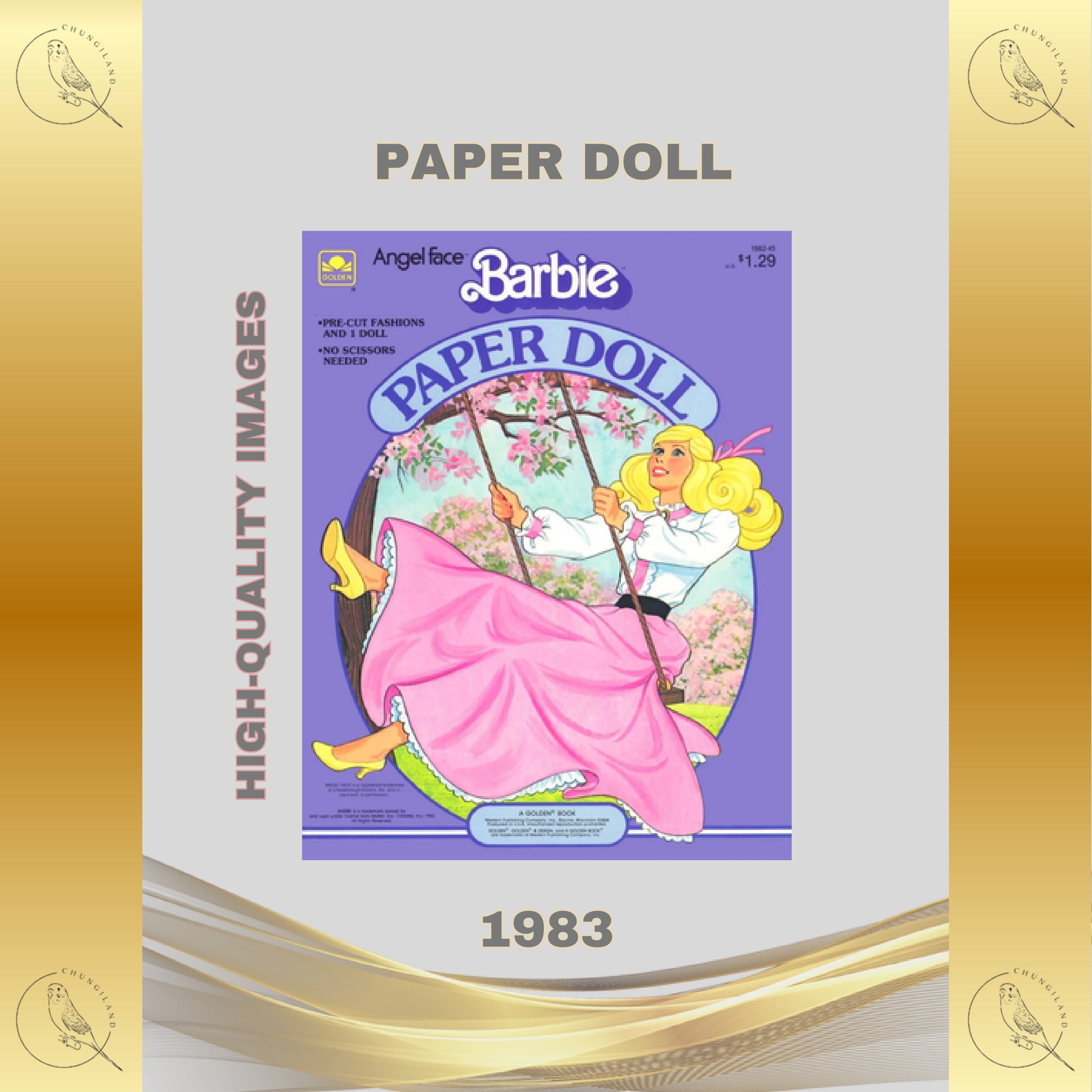 Barbie Paper Doll Angel Face Printable PDF Instant Digital Download - Etsy