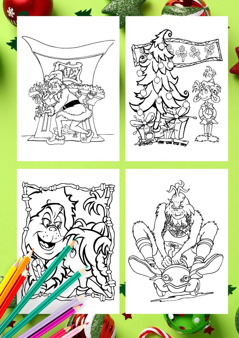 Coloring Book the Grinch Stole Christmas 34 Pages Retro Vintage 2000 ...
