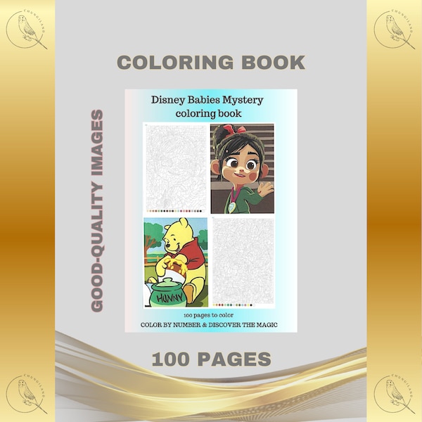 Livre de coloriage couleur par numéro PDF imprimable Téléchargement numérique instantané 100 pages à colorier