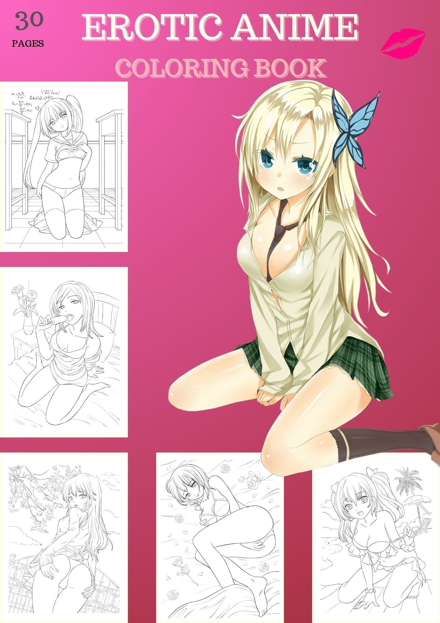 Malbuch Erotik Anime 30 Seiten zum Ausmalen für Erwachsene Druckbare PDF  Sofortiger digitaler Download - Etsy Österreich