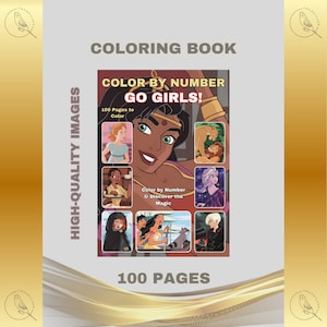 Color by Number 100 Pages to Color Printable PDF Instant Digital Download Retro Vintage DIY Art Fun Adult Kids Girls Women