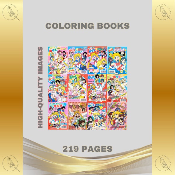 Vintage Coloring Books 219 Pages to Color Printable PDF Instant Digital Download Kids Cartoon TV DIY 90s Retro