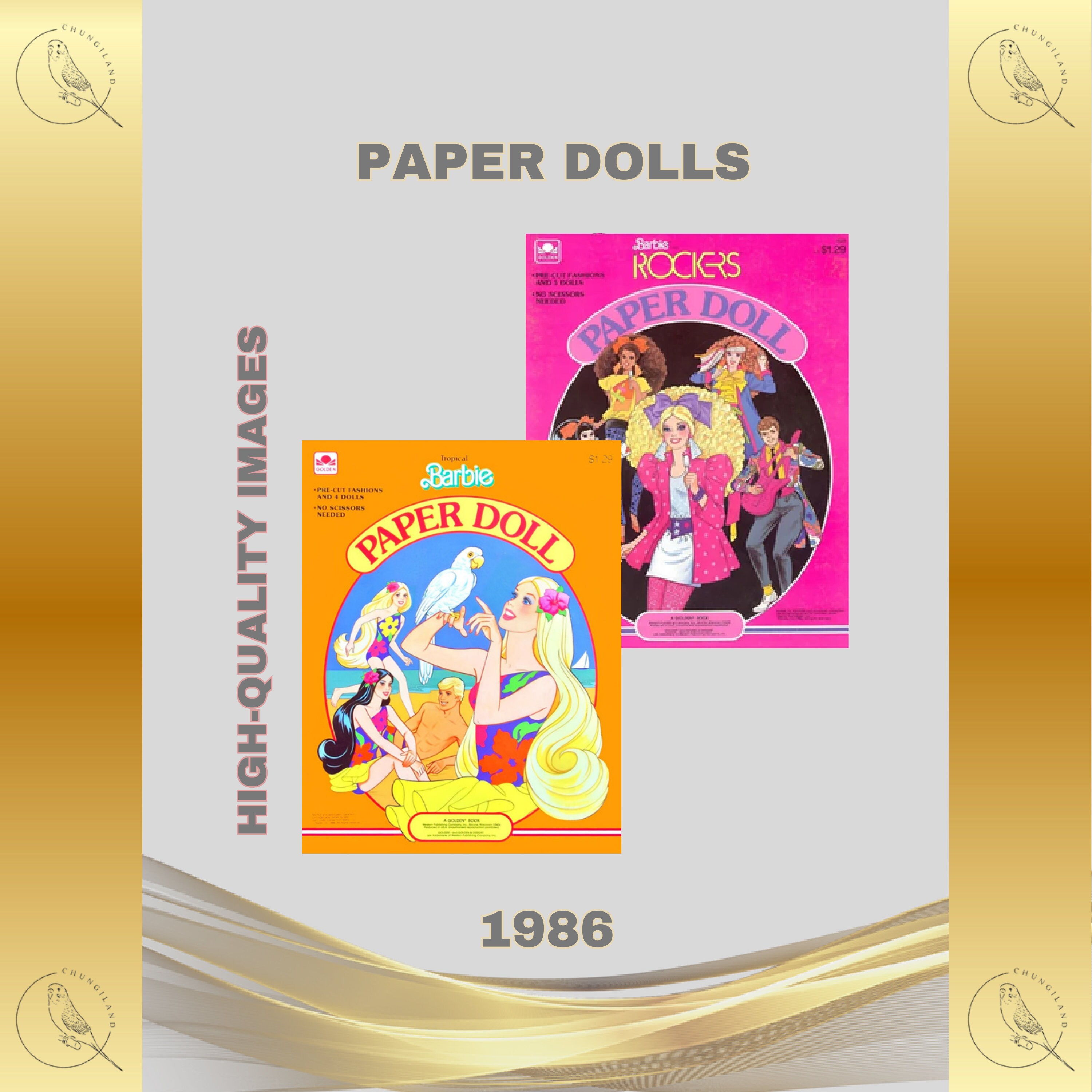 Barbie Ken Paper Dolls Printable PDF Instant Digital Download Retro ...