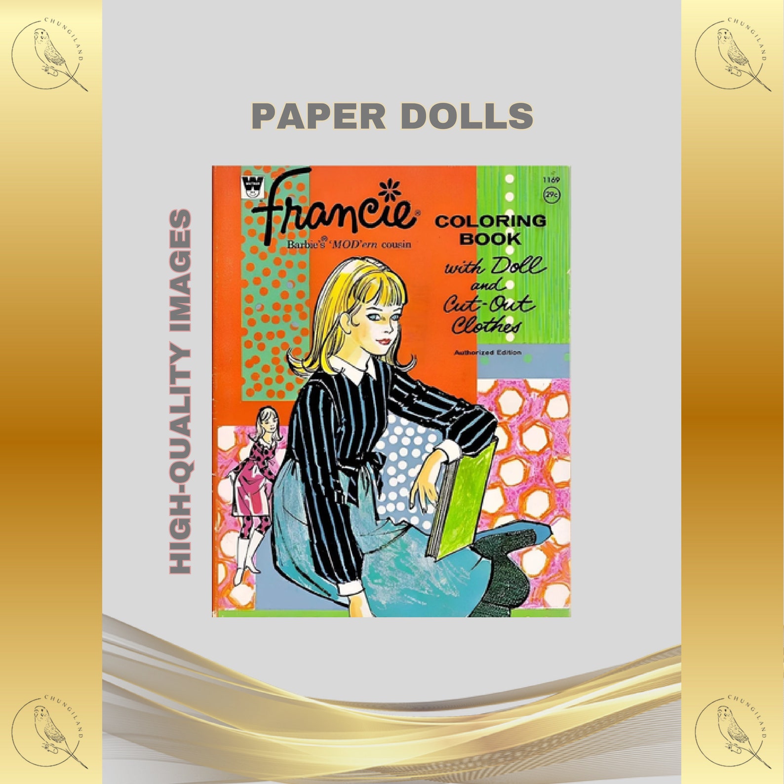 Vintage Barbie Coloring Book and Paper Doll Printable PDF Instant ...