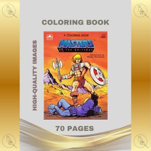 Vintage Coloring Book Masters Of The Universe He-Man 70 Pages to Color Printable PDF Instant Digital Download Retro 1985