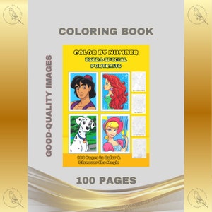 Color by Number Coloring Book 100 Pages to Color Printable PDF Instant Digital Download Adult Children Kids Family Art DIY Fun Indoor