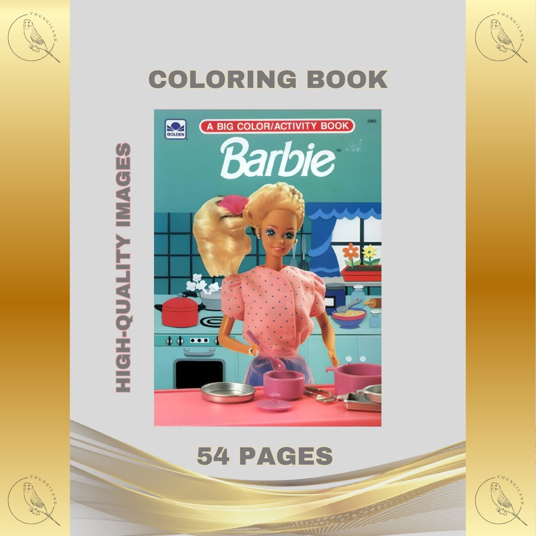Vintage Coloring Book Barbie Printable PDF Instant Digital Download 54 ...