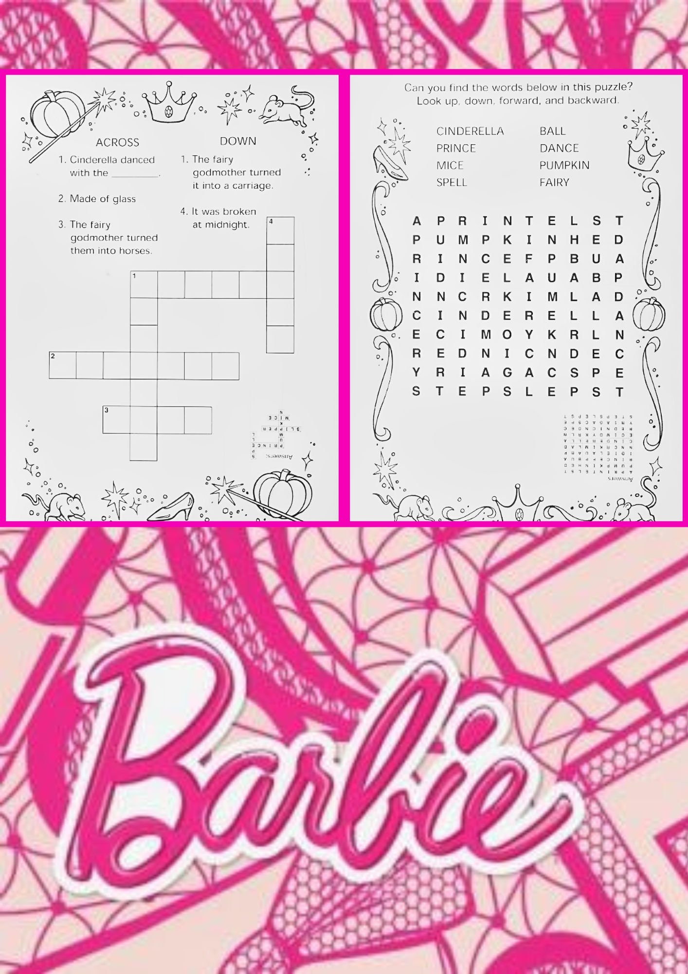 Vintage Coloring Book Barbie Cinderella Printable PDF Instant Digital ...