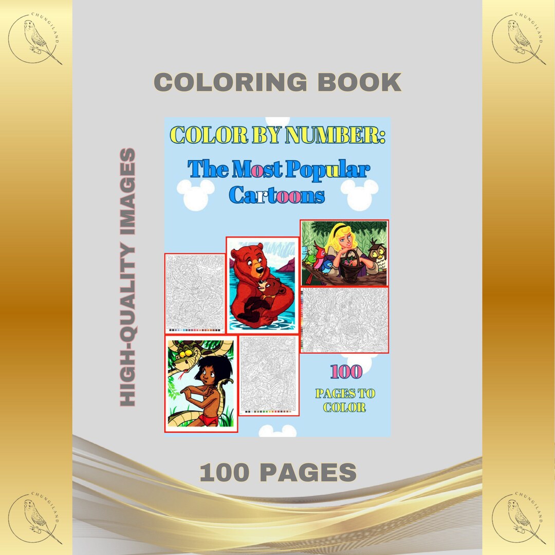 Coloring Book Color by Numbers 100 Pages to Color Printable PDF Instant ...