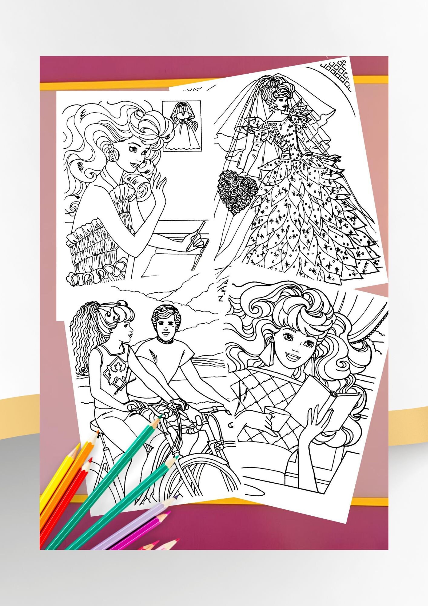 Vintage Barbie Coloring Book Printable PDF Instant Digital Download