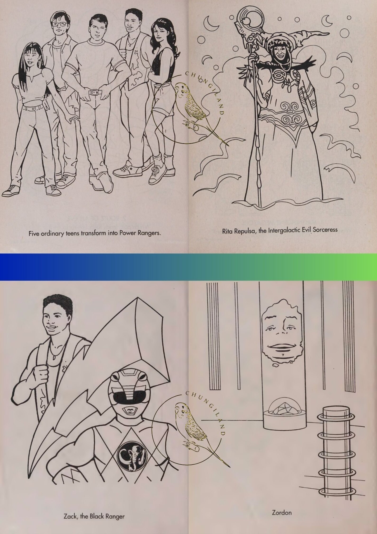 Vintage Coloring Book Power Rangers PDF Printable Instant Download ...
