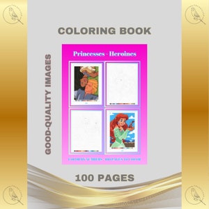 Color by Numbers  - Princess-Heroines (100 coloring pages) Printable PDF Instant Digital Download