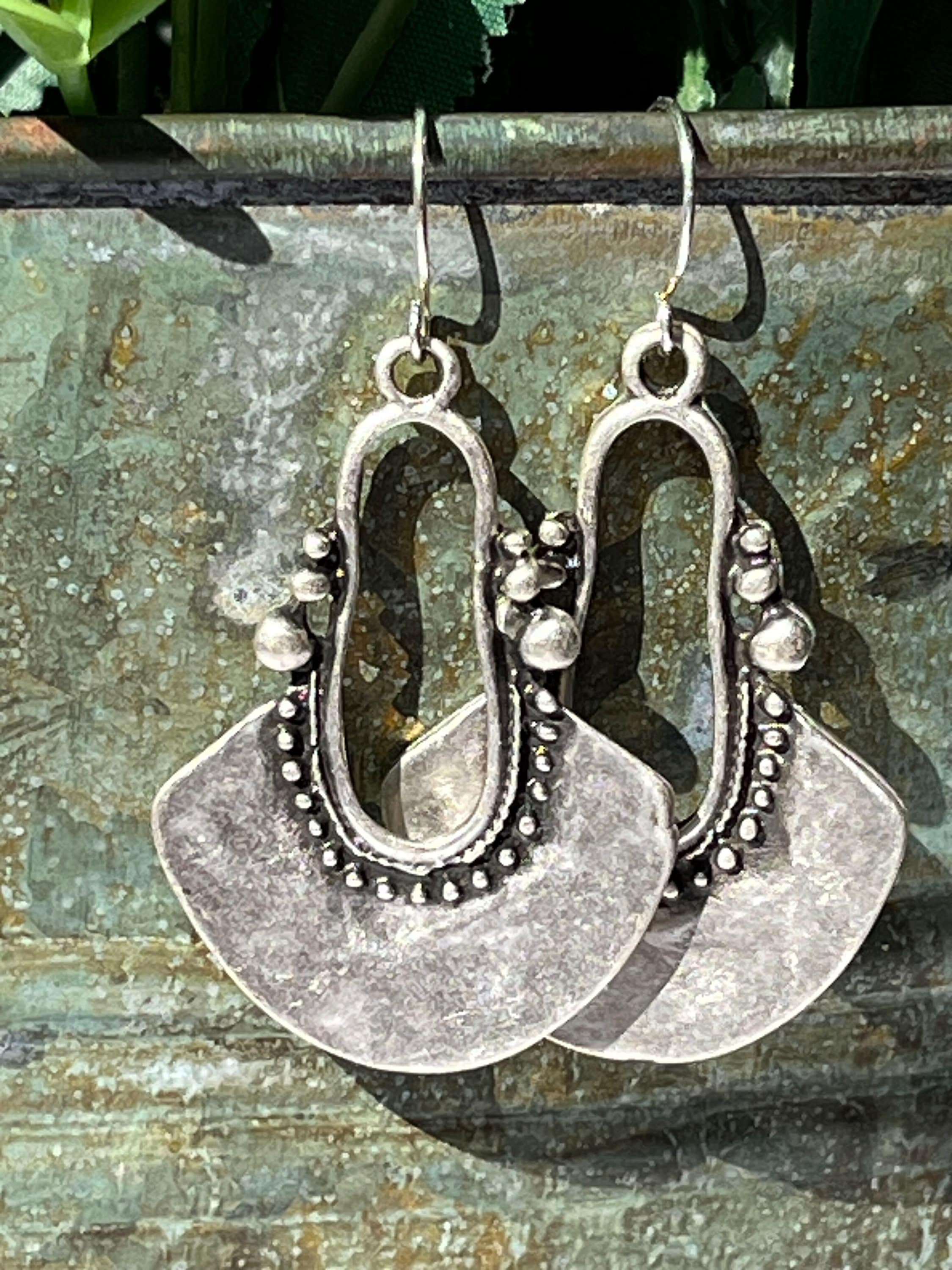 White - German Silver-Plated Ethnic Drop Earrings 79 main image 1