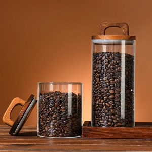 Glazen containers voor voedselopslag met acaciahouten deksels afbeelding 4