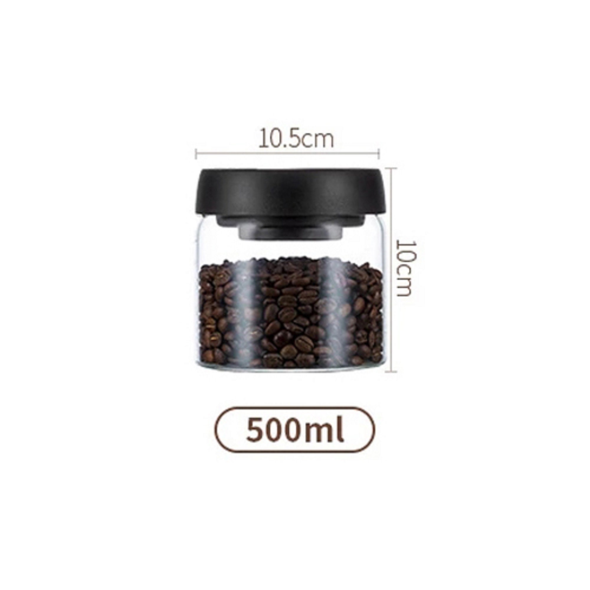 Set Of Glass Vacuum Sealed Kitchen Canisters With Black Lids, Integrated  Vacuum Pump Cover, Airtight, Heavy-duty Borosilicate Glass Container, ,  Ideal For Coffee Beans, Food, Snacks, Fresh Herbs