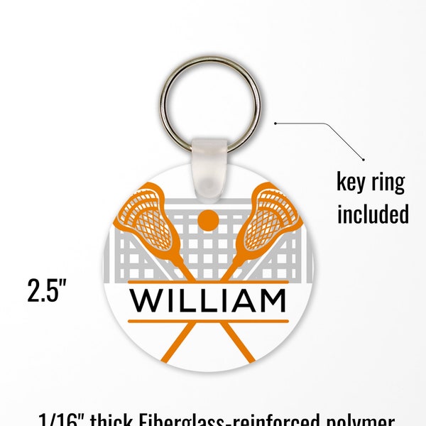 Personalized Lacrosse sports bag tags keychains name tags team gift End-of-season gift for players and coaches unique gift idea small bulk