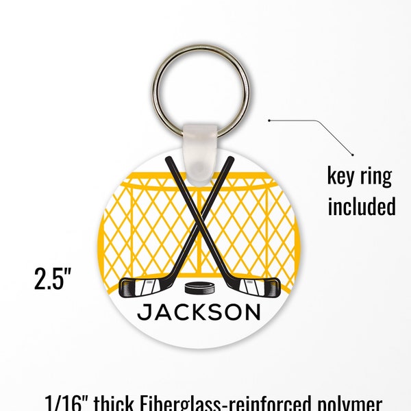 Personalized Hockey sports bag tags keychains name tags team gift End-of-season gift for players and coaches unique gift idea small bulk