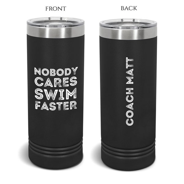 Personalized Swim Coach Gift, Funny Gift, adult swim merch, swim senior night, men's swim, women's swim, coffee tumbler water bottle mug cup