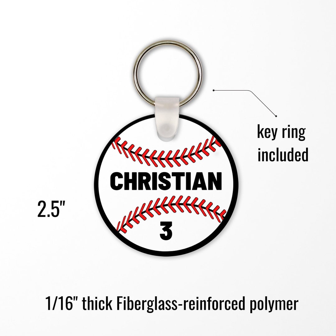 Personalized Baseball Sports Bag Tags Keychains Name Tags Team Gift Endofseason Gift for