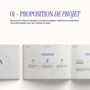 Lot de templates en français pour graphiste freelance parcours client, charte graphique, stratégie de marque, processus, portail notion image 3