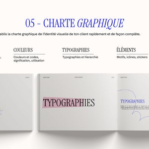 Set of templates in French for freelance graphic designer customer journey, graphic charter, brand strategy, process, concept portal image 7