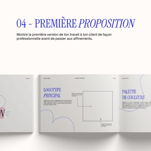 Set of templates in French for freelance graphic designer customer journey, graphic charter, brand strategy, process, concept portal image 6