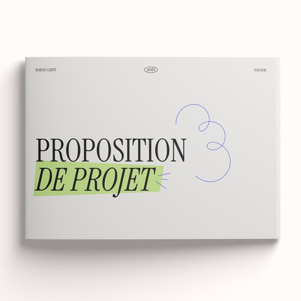 Proposition de projet - Document de Bienvenue - Template en Français - Graphiste - Indesign