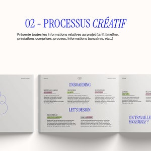 Set of templates in French for freelance graphic designer customer journey, graphic charter, brand strategy, process, concept portal image 4