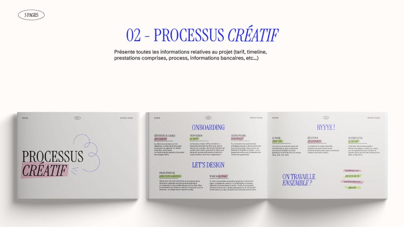 Set of templates in French for freelance graphic designer customer journey, graphic charter, brand strategy, process, concept portal image 4