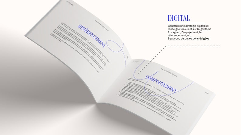 Template de stratégie instagram et plan d'action avec ligne éditoriale et calendrier éditorial indesign et notion à télécharger image 2