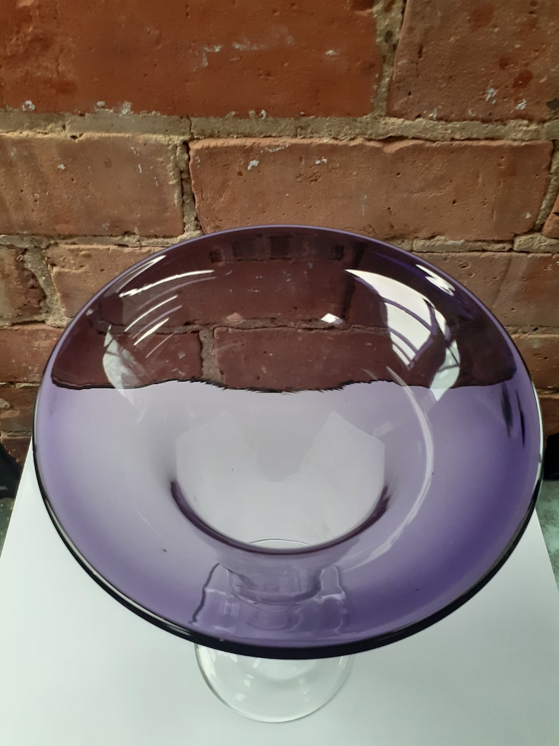 Purple Vase Vintage Glass Etsy UK