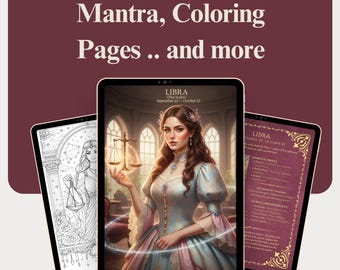 Libra Bundle – Mantra, Coloring Pages, Portrait & Phone Wallpapers | Zodiac Astrology Printables