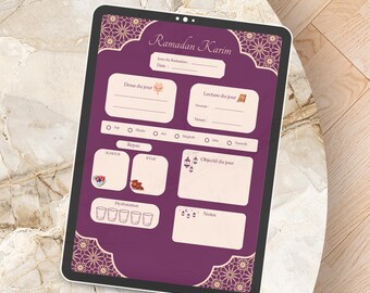 Ramadan Planner PDF in Frensh  – Prayer, , Douaa & Goals Tracker – Printable Islamic Planner