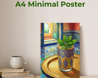 Moroccan Mint Tea Illustration | Kitchen Wall Art (Digital Download)