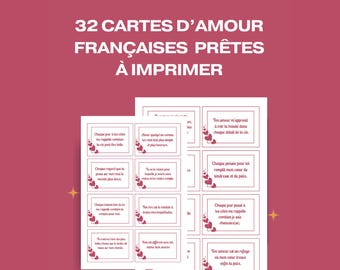 32 French Love Cards – Ready to Print for Valentine's Day (PDF)