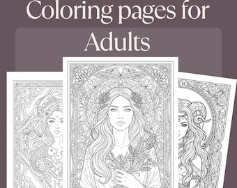12 Zodiac Women Coloring Pages (Printable PDF)