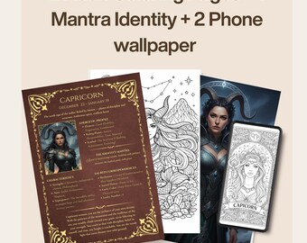 Capricorn Bundle – Mantra, Coloring Pages & Phone Wallpapers | Zodiac Astrology Printables