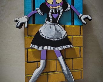 Maid Jax handmade wooden pin/charm/magnet (inspired by The Amazing Digital Circus)