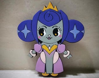 グィネヴィア人形の手描き無垢材ピン/マグネット（『グィネヴィアの騎士たち』にインスパイアされたもの）