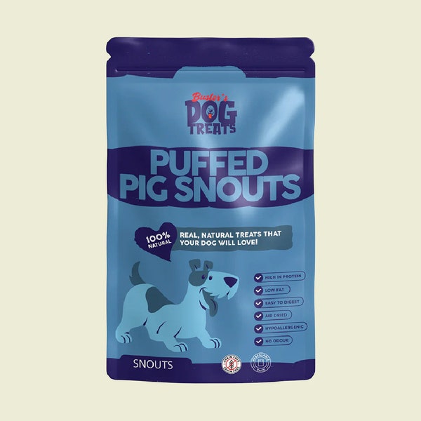 Puffed Pig Snouts for Dogs, 100% Natural Puffed Pig Snouts, Natural Dog Treat, Fully Digestible, Gift for Dog Lover, Natural Delicious Chewy