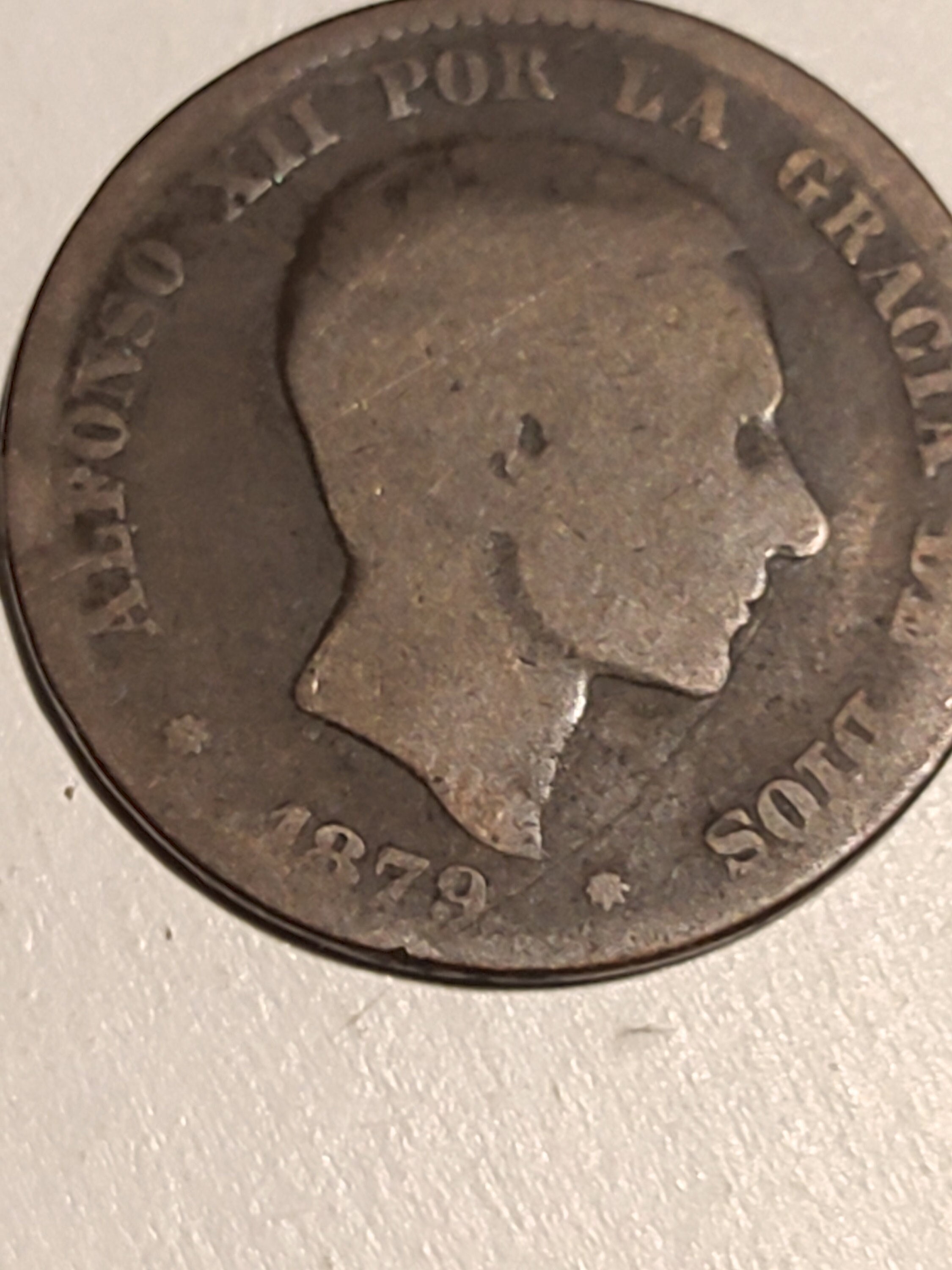 Très ancienne pièce de monnaie Alphonse Xll