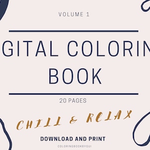 Relax and Chill coloring book / Digital / Instant Download