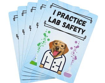 Science Pun Playing Cards, Lab Safety Gift, Poker Deck Set