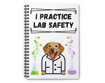 Funny Lab Safety Spiral Notebook, Teacher Gift, Science Journal
