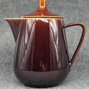 Kaffeekanne / Milchkanne mit Deckel 1 l - Villeroy & Boch - Salzglasur Braun - Vintage