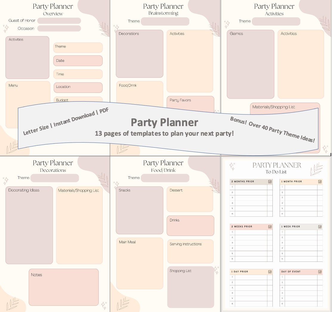 Printable Birthday Planner | Party Planner | Event Organizer | Event ...